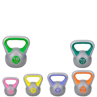 China Reapbarbell Two Color Universal Customizable Letter Sliver Plastic Kettlebell Anti-Slip Base With Cement Inside for sale