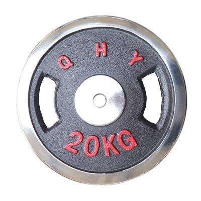 China Universal Weightlifting Steel Partial Barbell Double Color Weight Bumper Plate for sale