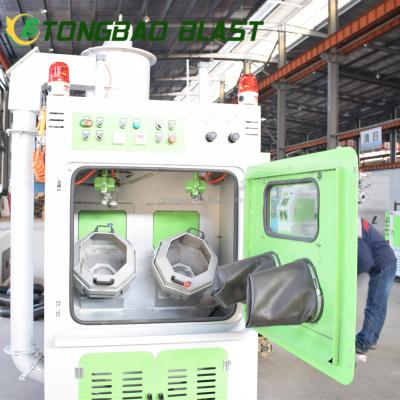 China container/bottles cleaning rotary drum sand blasting device/automatic drum sandblasting machine for joint sandblasting/bolt nut drum for sale