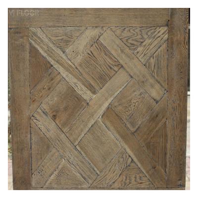 China Traditional Customized French Oak Distressed Versailles Multilayer Parquet Engineered Wood Flooring for sale