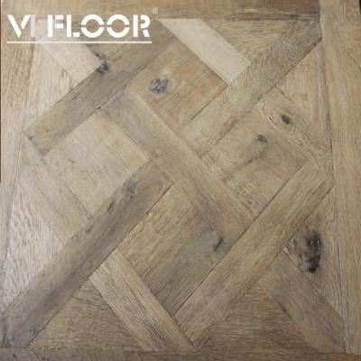 China Waterproof handcrafted white French oak parquet for sale