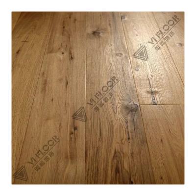 China Handscraped Black Washed / Deep Smoked Oak 3 Layer Engineered Wood Flooring for sale