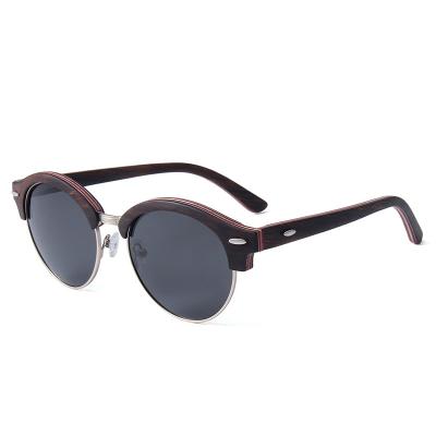 China 2022 Retro Fashion Sunglasses Men Custom Logo Luxury Half Frameless Sunglasses Wood for sale