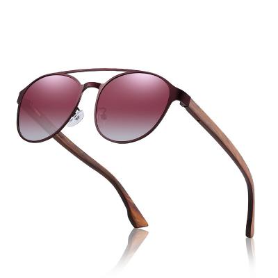 China Fashion Sunglasses Unisex Pride Customized Logo Colorful Metal And Wood Eyewear Sunglasses for sale