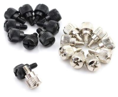 China OEM High Precision PC Computer Case Bolt Knurled Screws Thumb Screw Bolt Black Zinc for sale