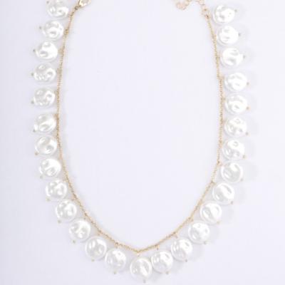 China Wholesale BOHEMIA Fashion ABS Freshwater White Pearl Form Simple Simple Jewelry Gift Party Wedding Chain Necklaces For Women for sale