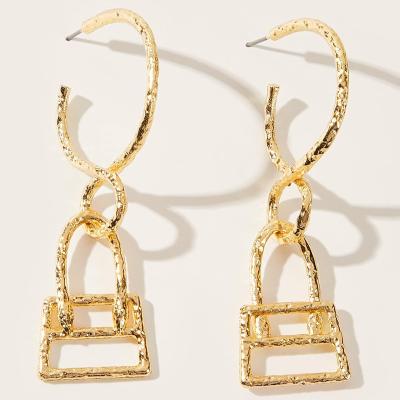 China BOHEMIA fashion zinc alloy 18k gold plated bag shape earrings for women earrings woman wedding earring earring gold plated studs for sale