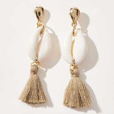 China Summer Bohemia Natural BOHEMIA Shell Earrings With Different Color Cute Tassel Earring For Women Wholesale Cheap Earrings for sale