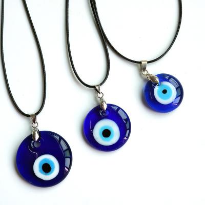 China High Quality Lucky Evil Eye Pendant Necklace Turkish Rope String Glass Chain For Women Men for sale