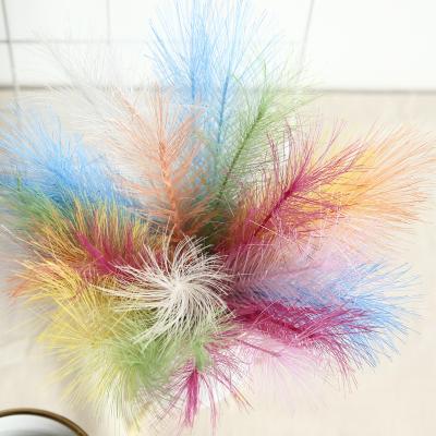 China 2022 Fabric Design Feather Phoenix Grass Decorative Artificial Flower Plnats And Garlands Home Table Decoration for sale