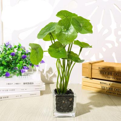 China 2021 Contemporary small desktop simulation artificial flower potted flower bonsai green plant for sale