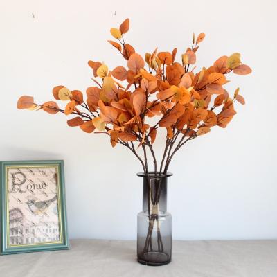 China 2021 Autumn wedding color eucalyptus hot sale artificial eucalyptus leaves plants real touch for home decor for sale