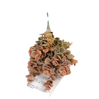 China 2021 OEM Plastic Plant Artificial Greenery Stems Silver Dollar Eucalyptus Leaf Silk Bushes Plastic Plants Floral For Home Party for sale