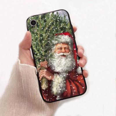 China According Customer Request Black TPU Soft Black Cover For iphone 11 pro Custom Phone Case For Huawei p30 Santa Claus milu deer for sale