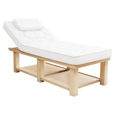 China Contemporary Commercial Furniture Spa Salon Massage Chair Facial Bed Salon Furniture Massage Table Wooden Massage Bed for sale