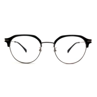 China FP2713 Vintage Round Acetate Metal Glasses Unisex Lightweight Spectacle for sale