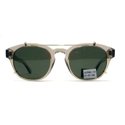 China ACP001 Stylish Acetate Frame Zonnebrillen 146 mm Tempel 100% UV-bescherming Te koop