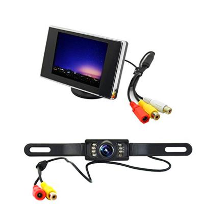 China GPS 3.5 Inch Tft LCD Car View Monitor Rear Mirror 2 Video Entry Dashboard For Reverse Camera System for sale