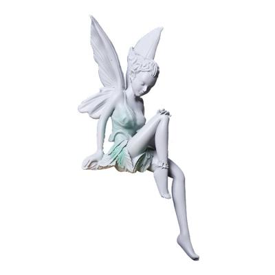 China Flower Fairy Angel Wings Resin Crafts World Ornaments Garden Desktop Decoration Printable Logo for sale