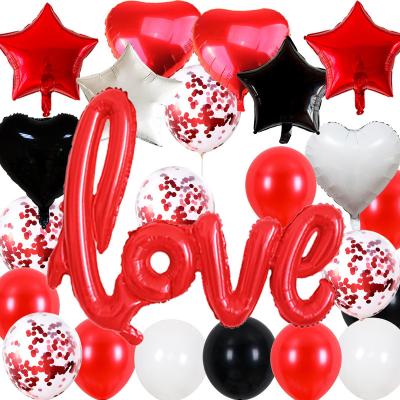 China latex balloons 2022 red love gift valentines day gifts for women saint valentines day decorations gift foil balloons set for sale