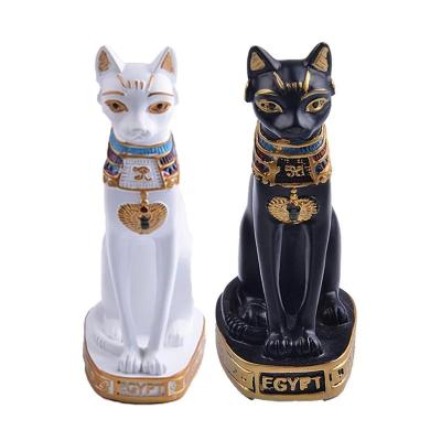 China Home Egyptian Cat Figurine Statue China Vintage Cat Goddess Bastet Statue Home Garden Miniature Figurine Decor Accessories for sale