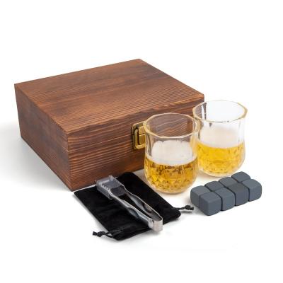 China Agriculture Amazon Granite Cooling Whiskey Rocks Whiskey Stone Set With Glass Gift Box Set For Men for sale