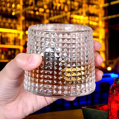 China WEIBU 160ml Agriculture Whiskey Tumbler Rotating Whiskey Glass Mug Glasses For Whiskey Shot Wine Glass Cup for sale