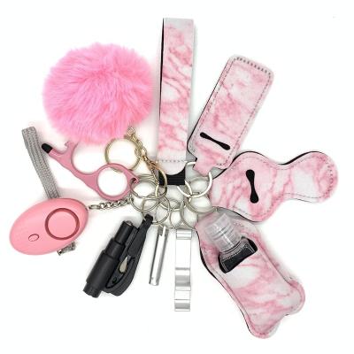 China Promotion Gift WEIBU Wholesale 10pcs Set Self Defense Key Chain Set Accessories Bulk Self Defense Key Chains For Women for sale