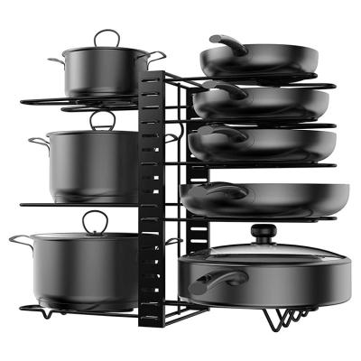 China DIY 8 Tiers Pot Lid Adjustable Pantry Lid Stand Adjustable Pot Rack And Organizer Tiers 8 Tiers for sale