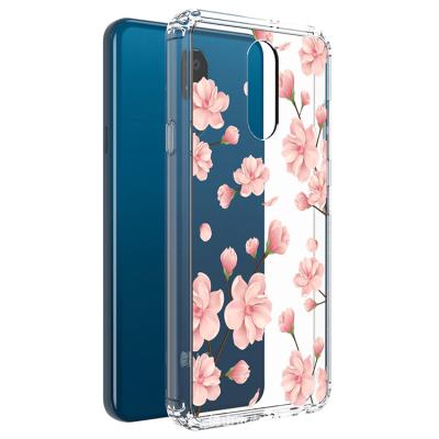 China Clear Protective Floral Women Girls Card Phone Case Hard PC Case With TPU Cover Phone Bumper Case For LGK30 for sale