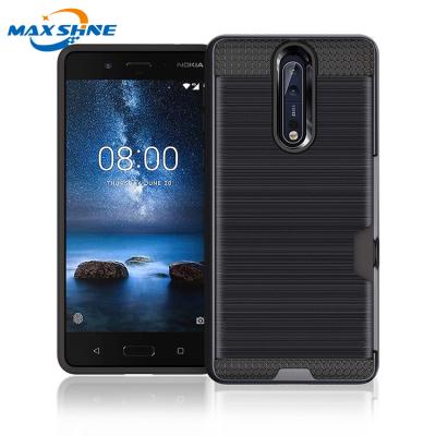 China Maxshine Eco-friendly Dual Layer Shock PC Rugged Tpu For Nokia 8 Mobile Credit Cards Case Covers for sale