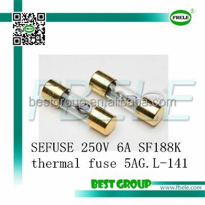 China SEFUSE 250V 6A SF188K Fuse 5AG.L-141 Thermal Fuse for sale