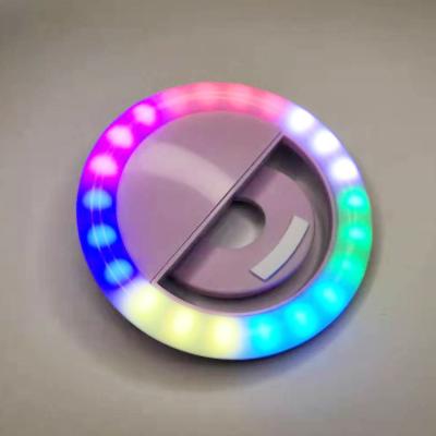 China Mini Rechargeable RGB 22 LED For Smart Mobile Phone Selfie Ring Light Camera Clip Makeup FBXJ-01B for sale