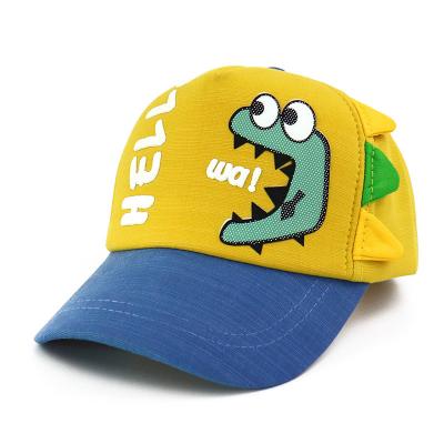 China breathable & Kids Modern 5 Panel Hats Baby Dinosaur Pattern Waterproof High Quality Cute Hat Sun Visor Modern Baseball Cap For Kids Children for sale