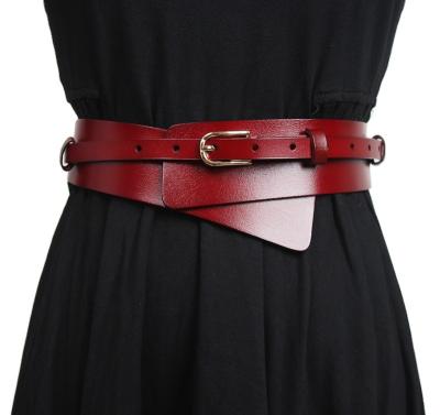 China Fashion.Casual.Business Designer Genuine Leather All Match Belt Elegant Decorative Coat Women's Wide Belt Skirt Dress Belt for sale