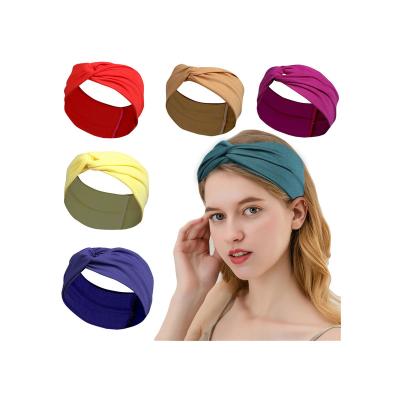 China Antiperspirant Europe and the United States Solid Color News Amazon Cross Headband Women's Sports Antiperspirant Sweatband for sale