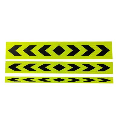 China Customized Printing Black Arrow 5cm x 90cm Fluorescent Color Reflective Sticker PC for sale