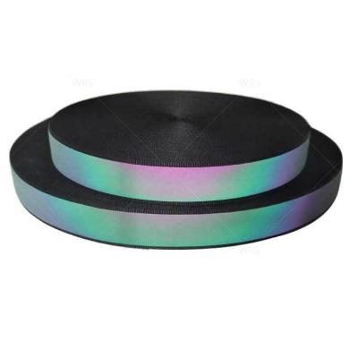 China OKO TEK100 Elastic Rainbow Reflective Tape in Colorful Green/Black for High Visibility for sale