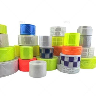 China Colorful Function Reflective Tape Stripes For Clothing Wide 5cm Reflective Sew On Tape for sale