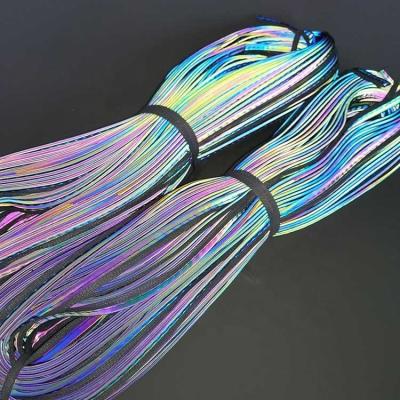 China High Light Reflective Silver Rainbow Color Reflective Yarn 2mm / 3mm for sale