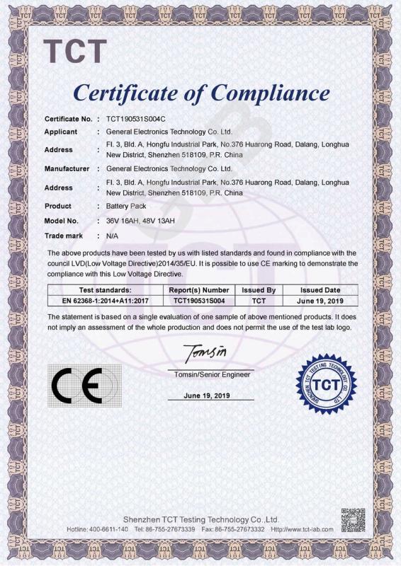 CE - General Electronics Technology (shenzhen) Co., Ltd.