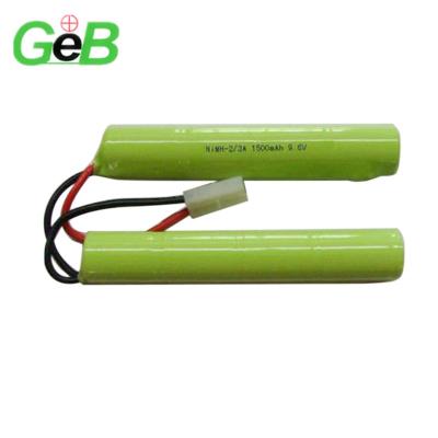 China Toys 9.6v 1500mah GEB Customized Rechargeable 2/3AAA 8S1P nimh battery pack for tools etc. rescue for sale