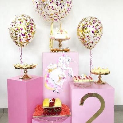 China Other various designs are acrylic square round kids birthday party wedding event cake display pedestal stand for sale