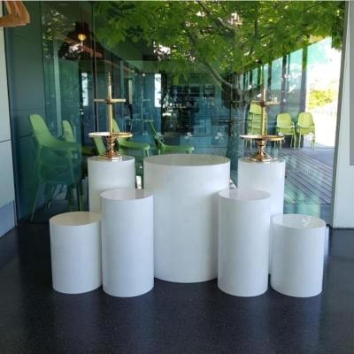 China Other various designs are available White Display Pillar Pedestal Stand Wedding Acrylic Pedestal Cylinder High Quality Display Racks for sale