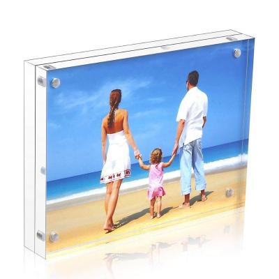 China Other various designs are available 4x6 5x7 6x8 8x10 clear acrylic magnetic ad block photo frame for sale