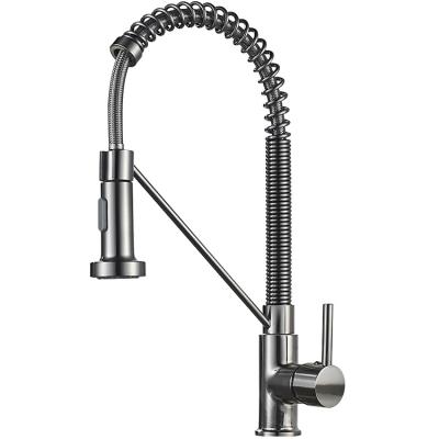 China Modern Design Thermostatic Faucets New Pull Out Spring Design Brass Body Kitchen Faucet Sets for sale