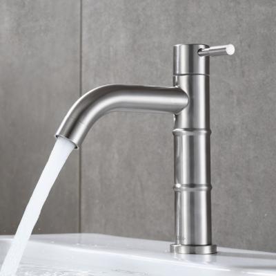 China Bamboo Thermostatic Faucets Wholesales Shape Stainless Steel Single Handle Water Faucet for sale