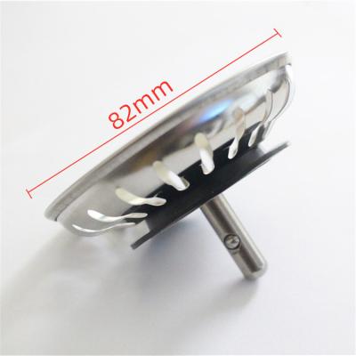 China Modern Kitchen Sink Filter 82 Water Blocking European Plug Stainless Steel Dish Drainer Accessories for sale