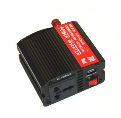 China Aluminum alloy car inverter 200W off grid solar inverter dc12V to AC220V 200W power inverter with USB for sale