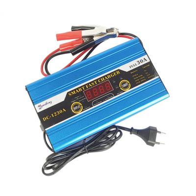 China Portable Qi 30A Lead Acid Battery Charger 12V 30A Car Adapter GEL/AGM Battery Charger With Digital Display for sale